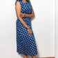 STYLIE Floral Printed Blue Boat Neck Sleeveless Kurta