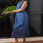 STYLIE Floral Printed Blue Boat Neck Sleeveless Kurta