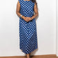 STYLIE Floral Printed Blue Boat Neck Sleeveless Kurta