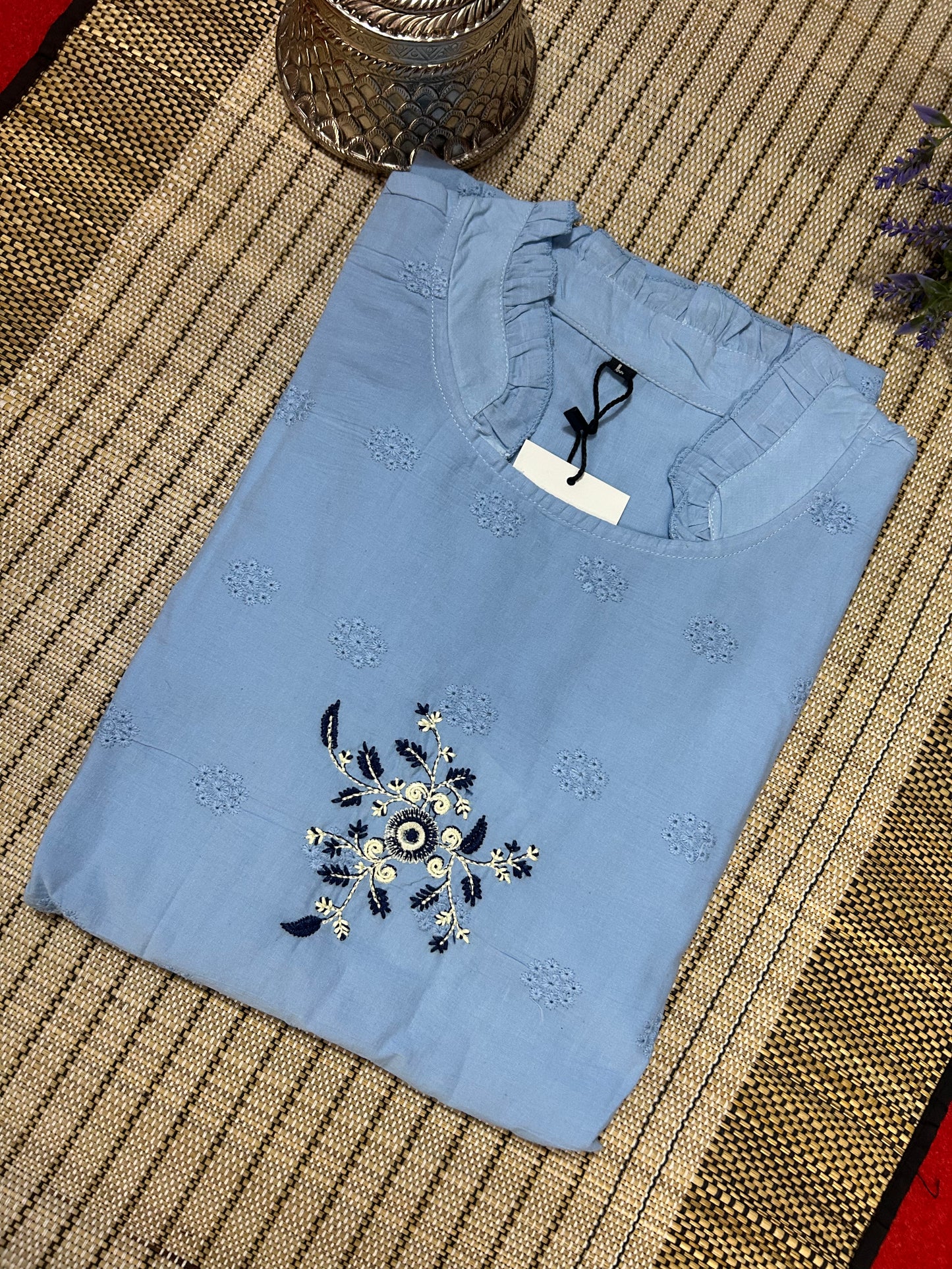 STYLIE Cotton Hakoba Kurti Pant Set