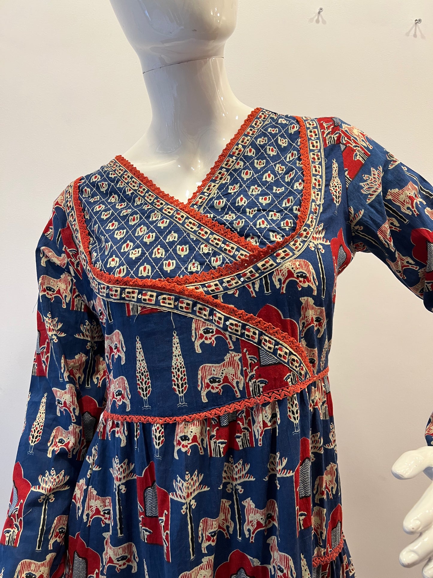 STYLIE GOA Women Printed with Lace Work Pure Cotton Anarkali with Trousers & With Dupatta