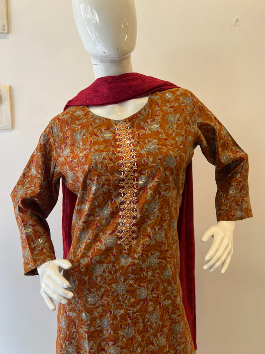 STYLIE GOA Modal Silk Kurta with Trousers & With Dupatta