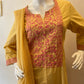 STYLIE GOA Elegant Embroidered Mustard Three-Piece Ensemble