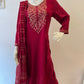 STYLIE GOA Regal Crimson Red Three-Piece Embroidered Ensemble