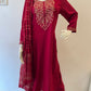 STYLIE GOA Regal Crimson Red Three-Piece Embroidered Ensemble