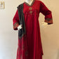 STYLIE GOA Crimson Red Celebration Kurta Set