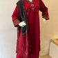 STYLIE GOA Crimson Red Celebration Kurta Set