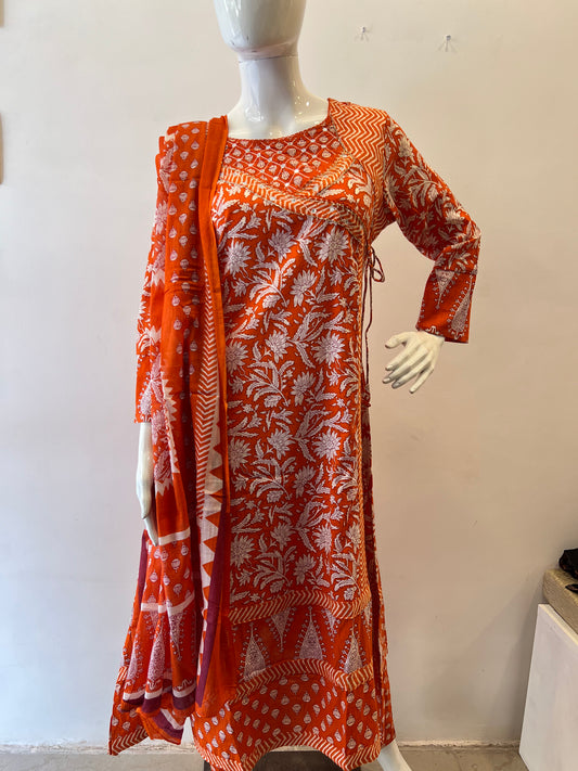 STYLIE GOA Orange Blossom Block Print Ensemble
