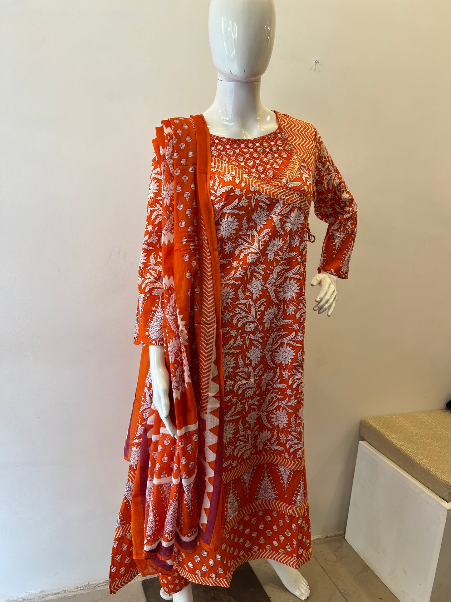 STYLIE GOA Orange Blossom Block Print Ensemble