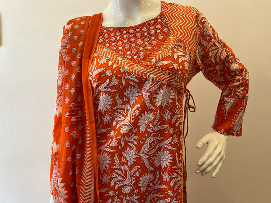 STYLIE GOA Orange Blossom Block Print Ensemble