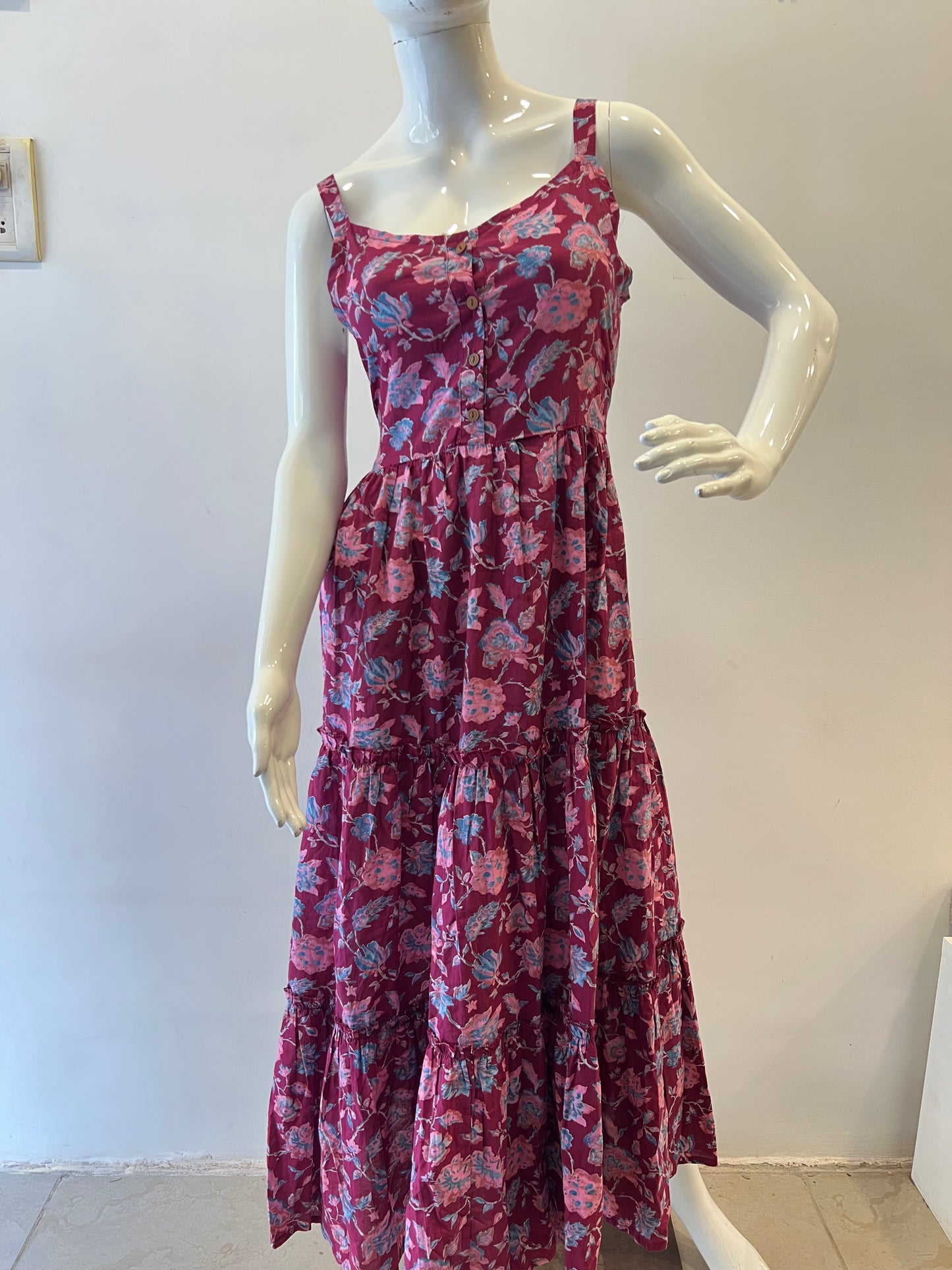 STYLIE GOA Raspberry Bloom Summer Dress