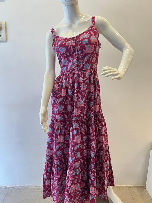 STYLIE GOA Raspberry Bloom Summer Dress