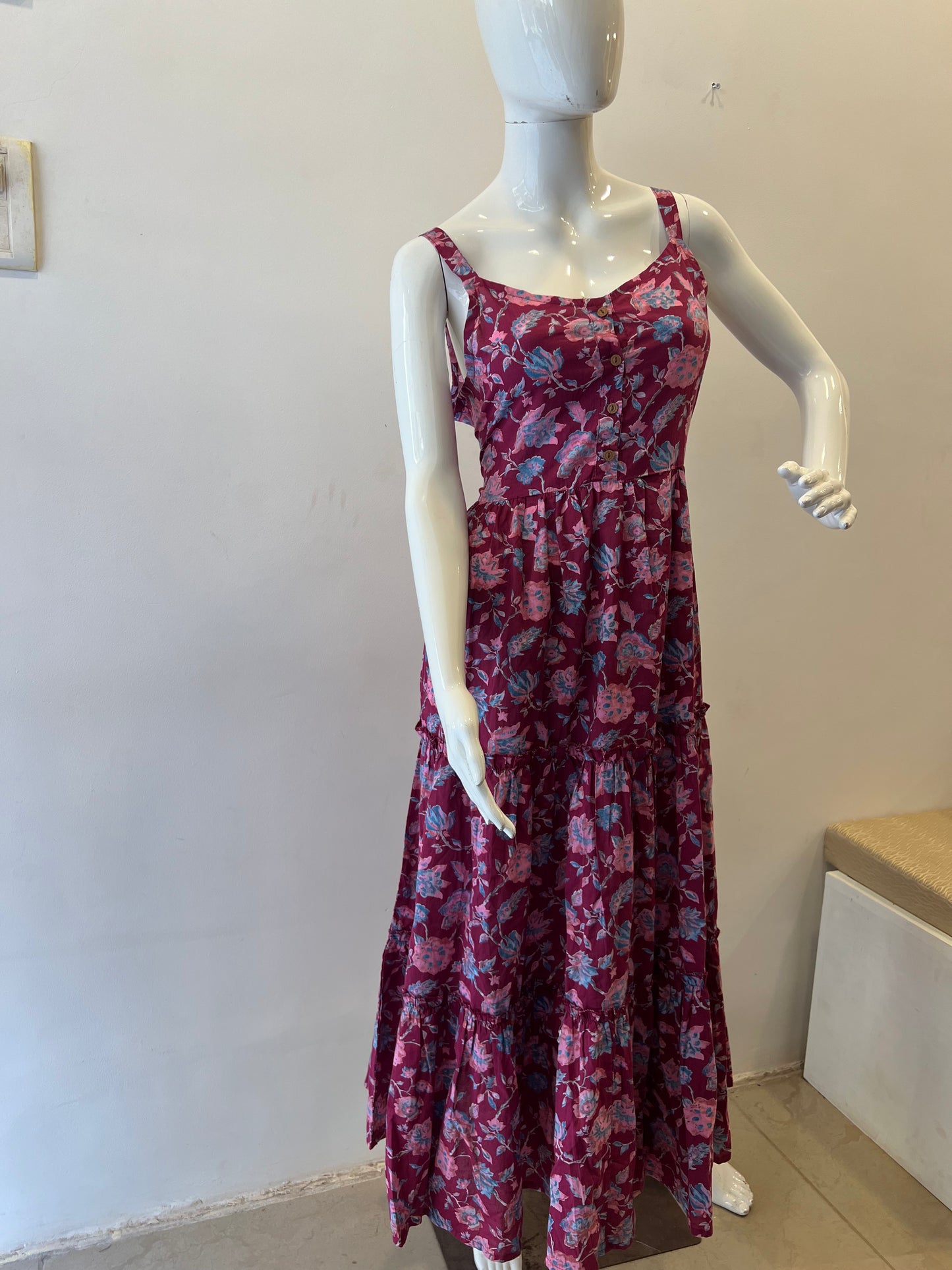 STYLIE GOA Raspberry Bloom Summer Dress