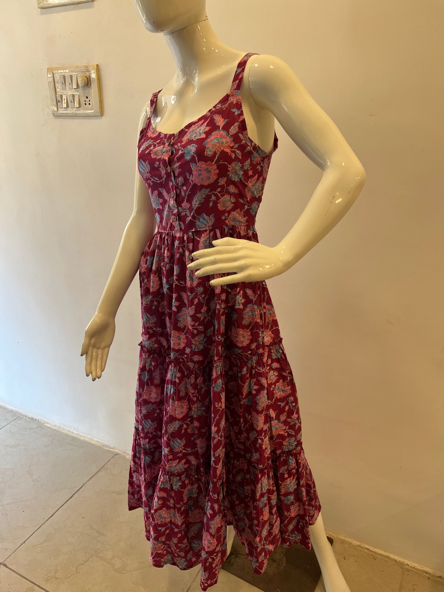 STYLIE GOA Raspberry Bloom Summer Dress