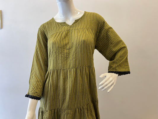 STYLIE GOA Dotted Cascade Dress