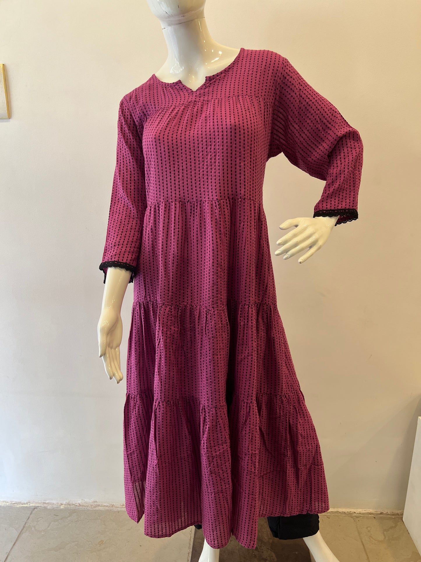 STYLIE GOA Dotted Cascade Dress
