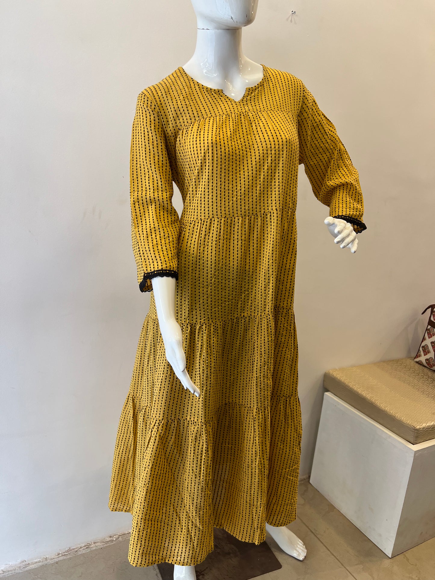 STYLIE GOA Dotted Cascade Dress