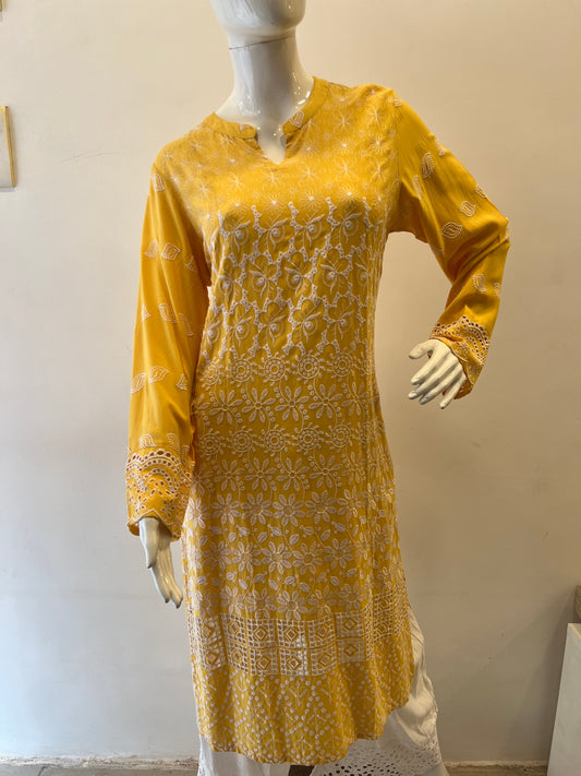 STYLIE GOA Sunshine Yellow Full Sleeve Cotton Kurta