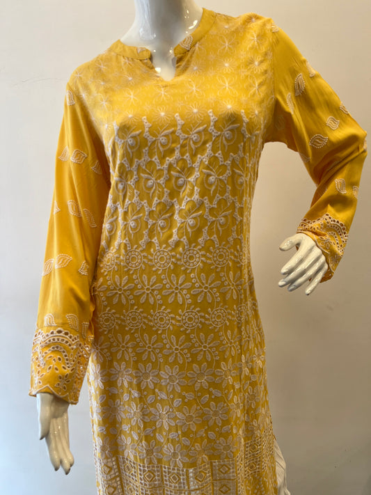 STYLIE GOA Sunshine Yellow Full Sleeve Cotton Kurta
