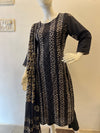 STYLIE GOA Elegant Black Batik Embroidered Salwar Suit with Dupatta