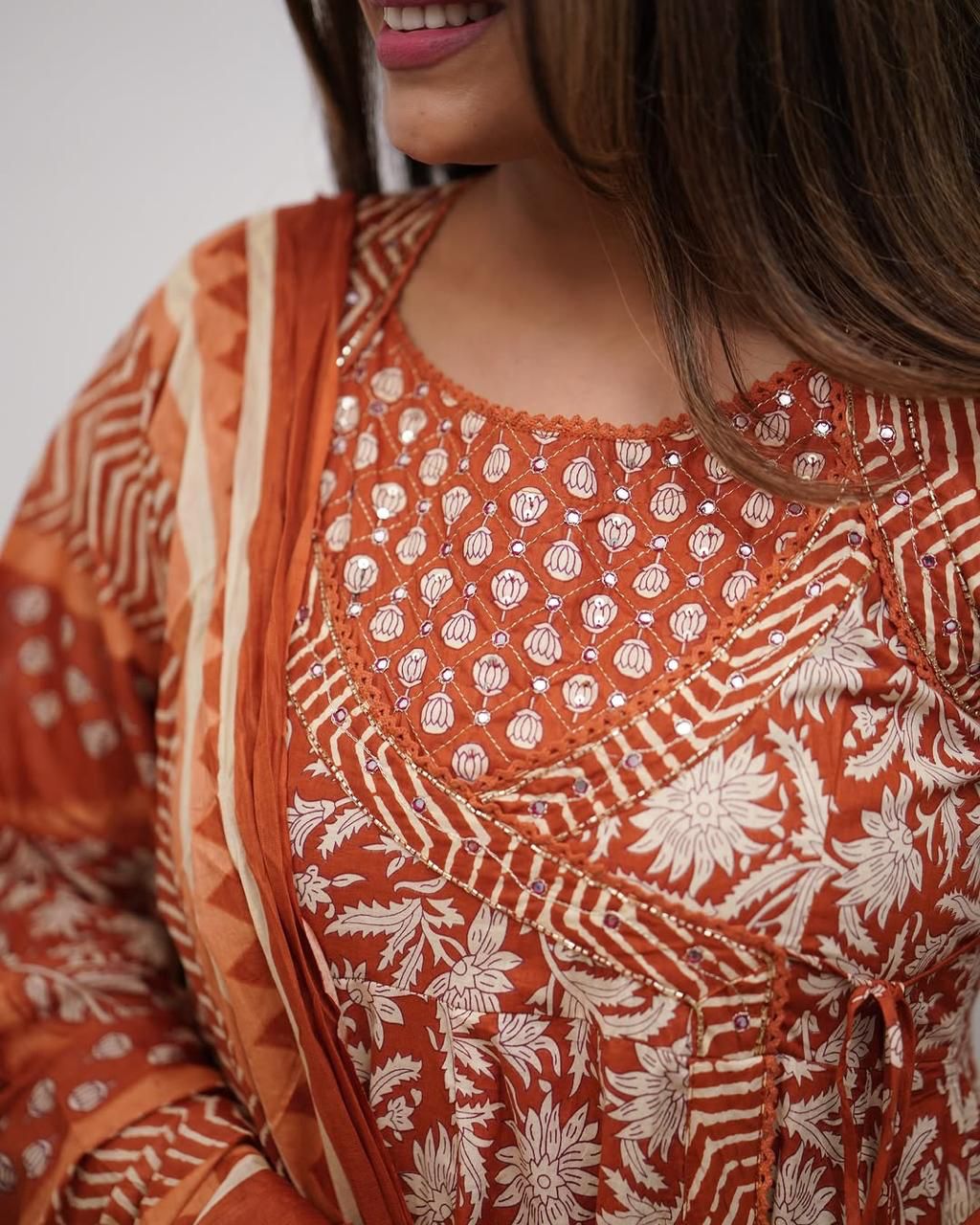 STYLIE GOA Orange Blossom Block Print Ensemble