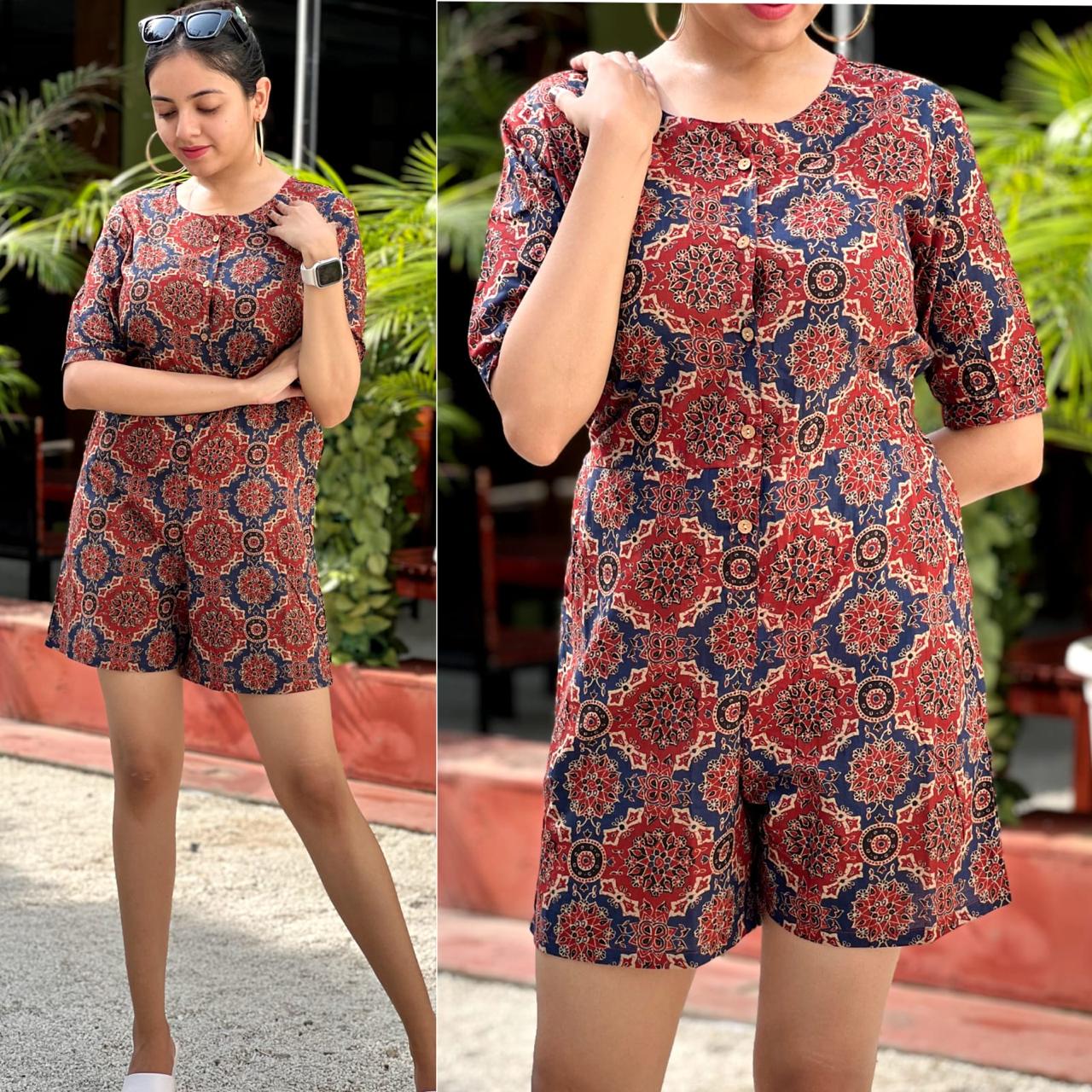Cotton Printed Play Suit