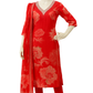 STYLIE GOA Elegant Deep Pink Floral Ensemble with Gold Accents